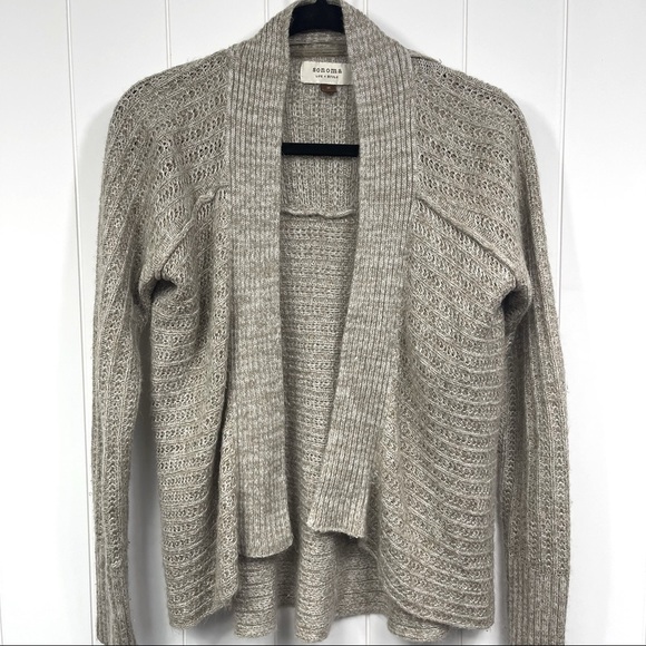 Sonoma Sweaters - Sonoma Oatmeal Knit Sweater Cardigan Size M